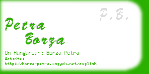 petra borza business card